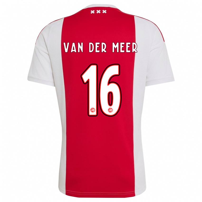 נשים Reno Van Der Meer #16 אדום לבן צהוב ג'רזי ביתית 2026/27 חולצה קצרה