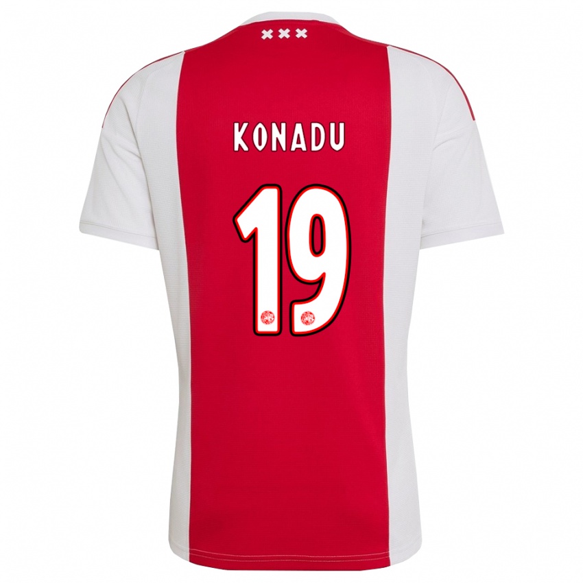 נשים Don-Angelo Konadu #19 אדום לבן צהוב ג'רזי ביתית 2026/27 חולצה קצרה