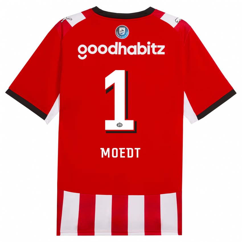 נשים Eskil Moedt #1 אדום לבן שחור ג'רזי ביתית 2026/27 חולצה קצרה