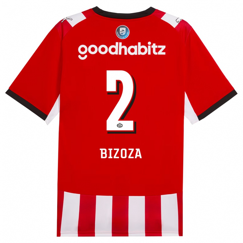 נשים Kevin Bizoza #2 אדום לבן שחור ג'רזי ביתית 2026/27 חולצה קצרה