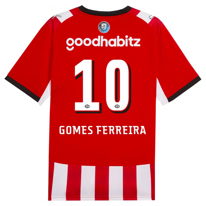 נשים Damian Gomes Ferreira #10 אדום לבן שחור ג'רזי ביתית 2026/27 חולצה קצרה