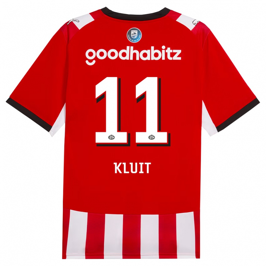 נשים Fabio Kluit #11 אדום לבן שחור ג'רזי ביתית 2026/27 חולצה קצרה