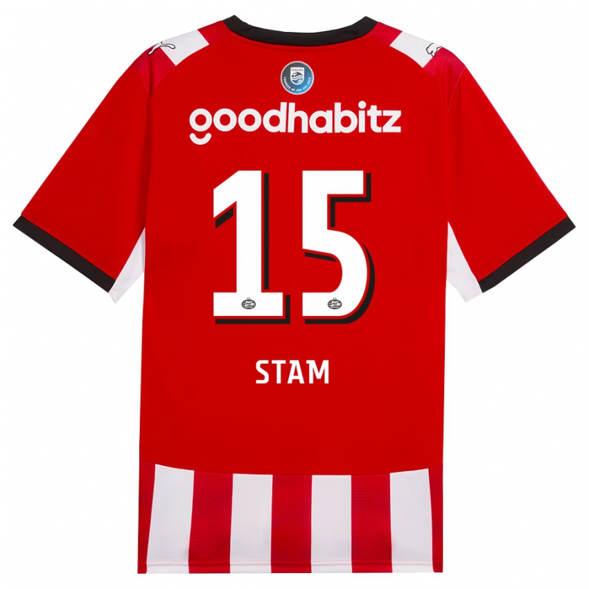 נשים Dyran Stam #15 אדום לבן שחור ג'רזי ביתית 2026/27 חולצה קצרה