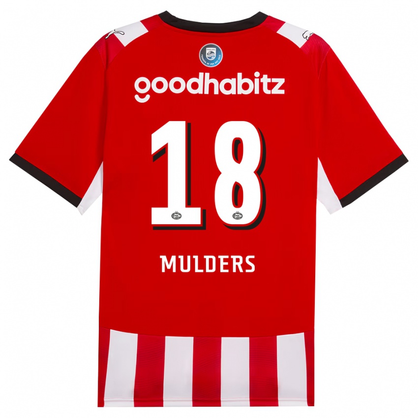 נשים Boet Mulders #18 אדום לבן שחור ג'רזי ביתית 2026/27 חולצה קצרה