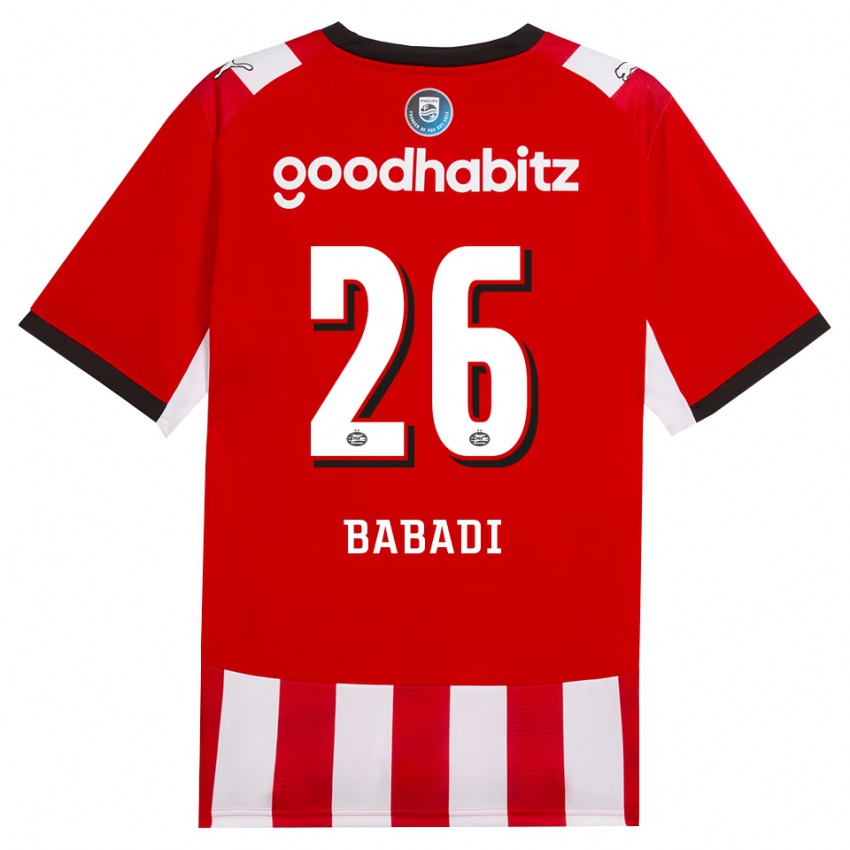 נשים Isaac Babadi #26 אדום לבן שחור ג'רזי ביתית 2026/27 חולצה קצרה