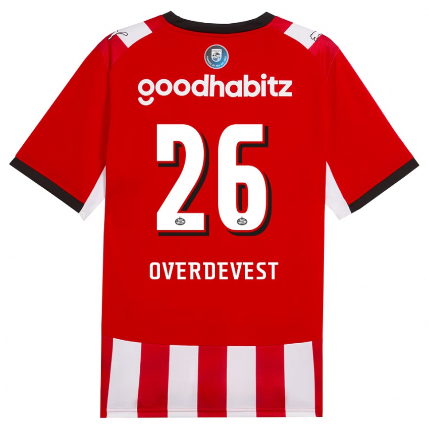 נשים Marco Overdevest #26 אדום לבן שחור ג'רזי ביתית 2026/27 חולצה קצרה