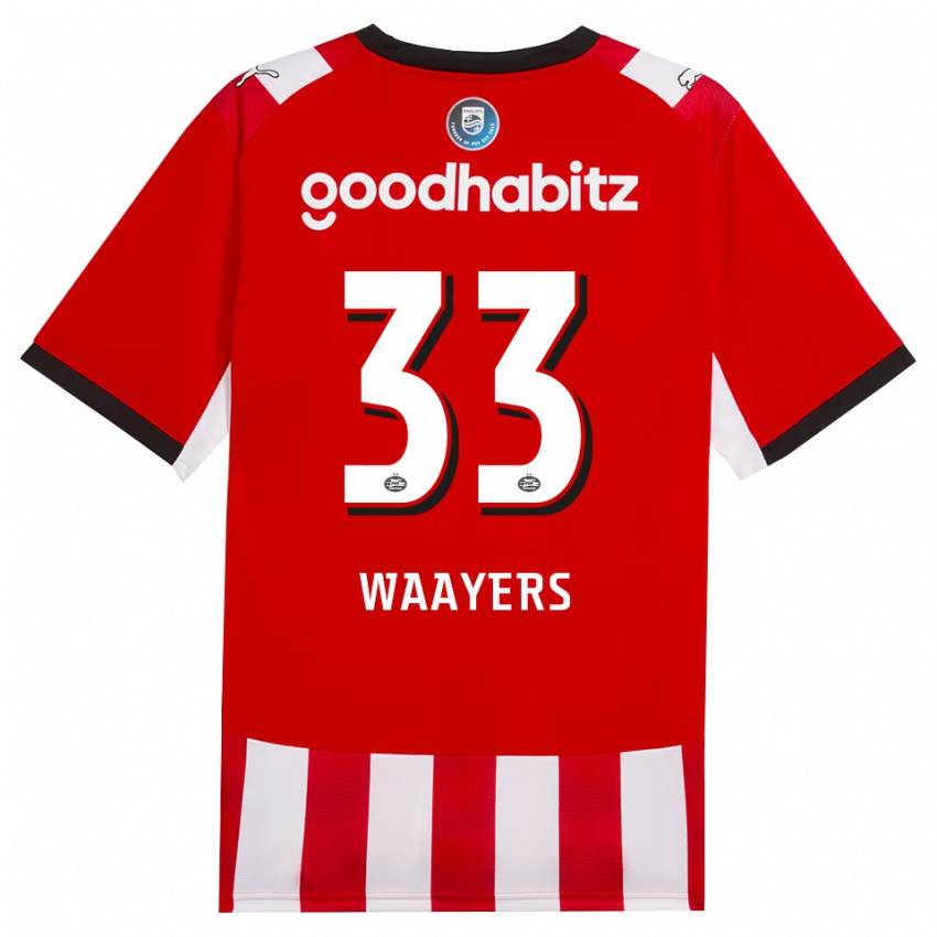 נשים Eus Waayers #33 אדום לבן שחור ג'רזי ביתית 2026/27 חולצה קצרה