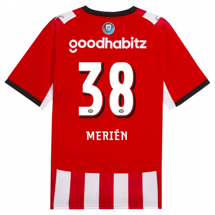 נשים Fabian Merién #38 אדום לבן שחור ג'רזי ביתית 2026/27 חולצה קצרה