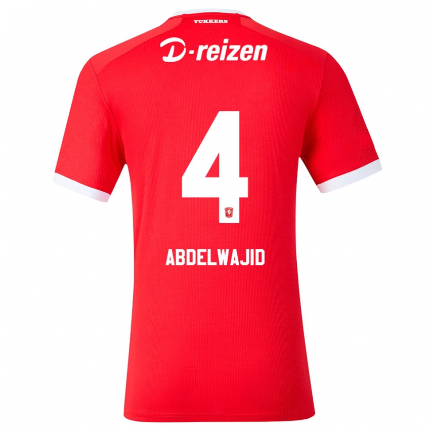 נשים Naoufal Abdelwajid #4 אדום לבן ג'רזי ביתית 2026/27 חולצה קצרה