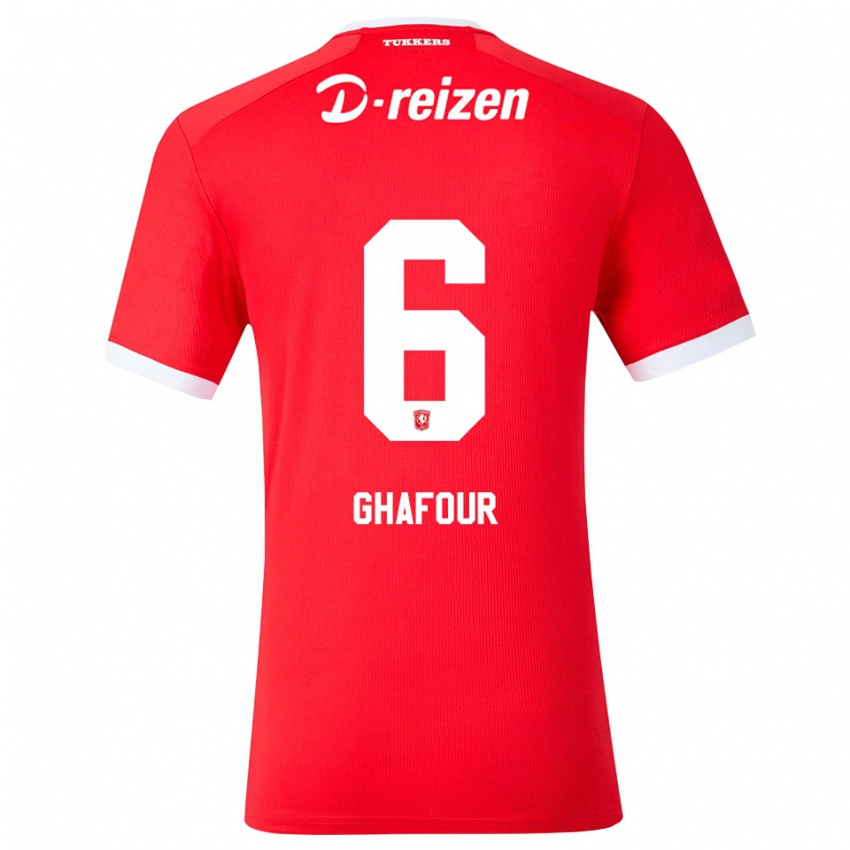 נשים Dielan Ghafour #6 אדום לבן ג'רזי ביתית 2026/27 חולצה קצרה