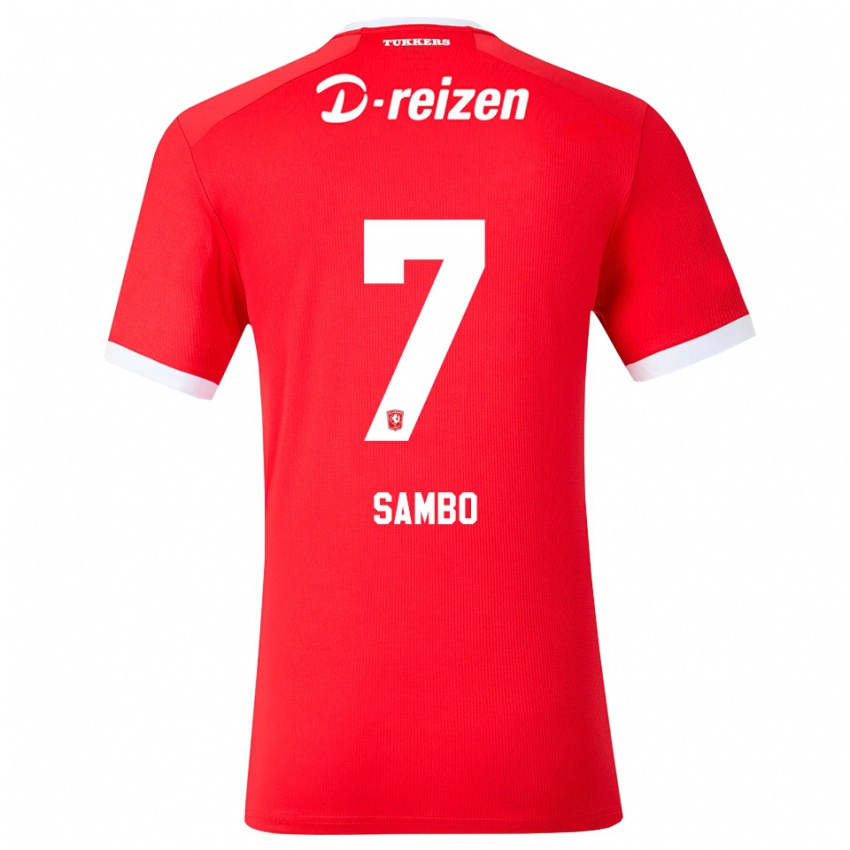 נשים Giandro Sambo #7 אדום לבן ג'רזי ביתית 2026/27 חולצה קצרה