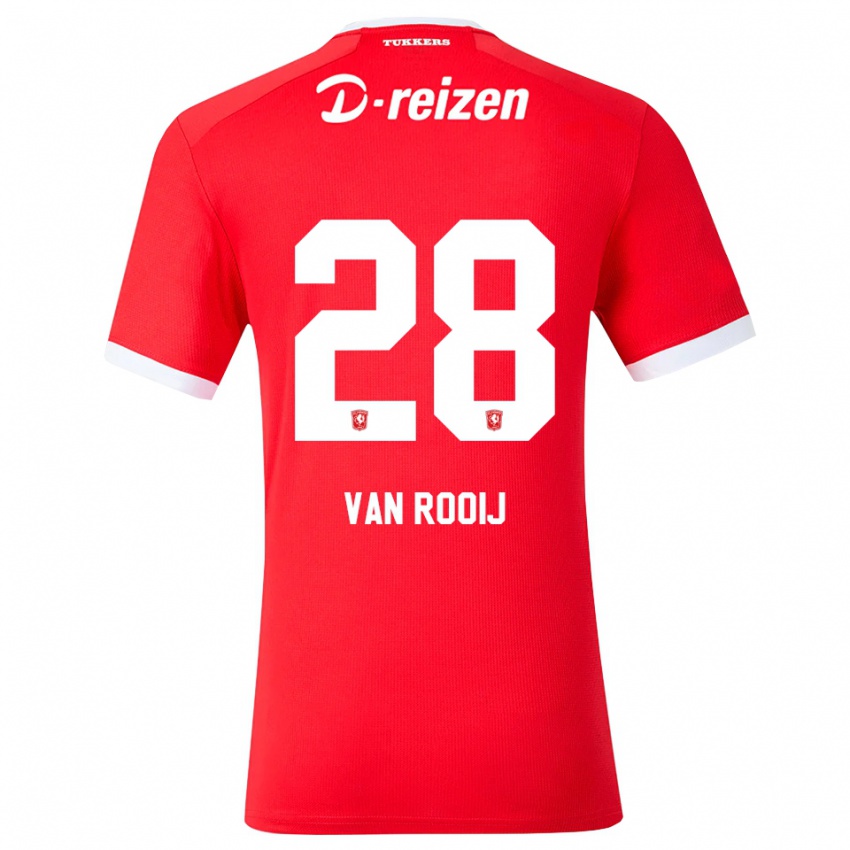 נשים Bart Van Rooij #28 אדום לבן ג'רזי ביתית 2026/27 חולצה קצרה