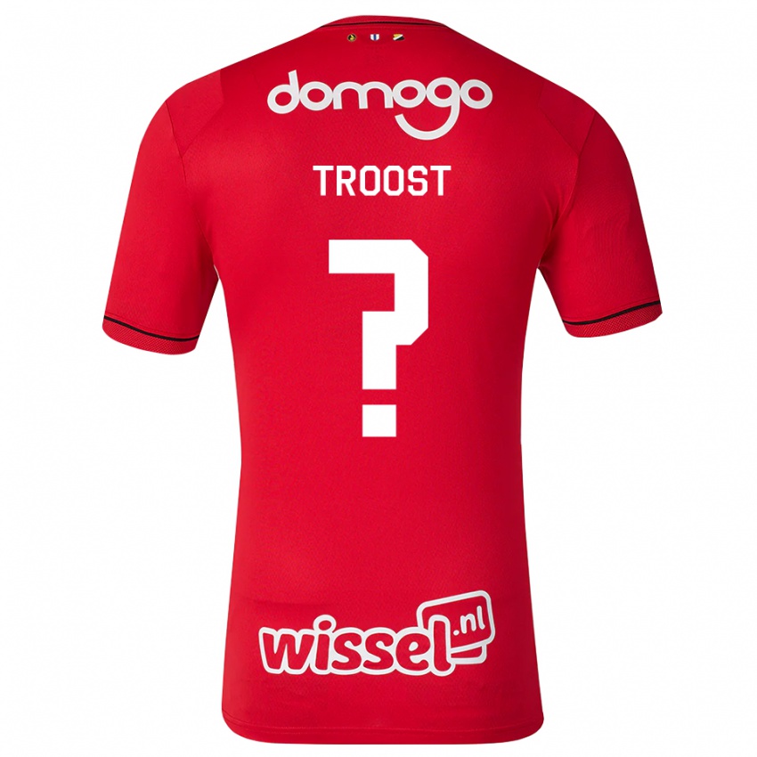 נשים Fabian Troost #0 אדום לבן שחור ג'רזי ביתית 2026/27 חולצה קצרה