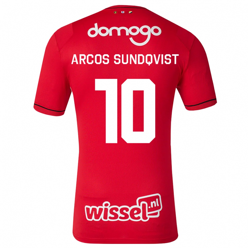 נשים Gustav Arcos Sundqvist #10 אדום לבן שחור ג'רזי ביתית 2026/27 חולצה קצרה