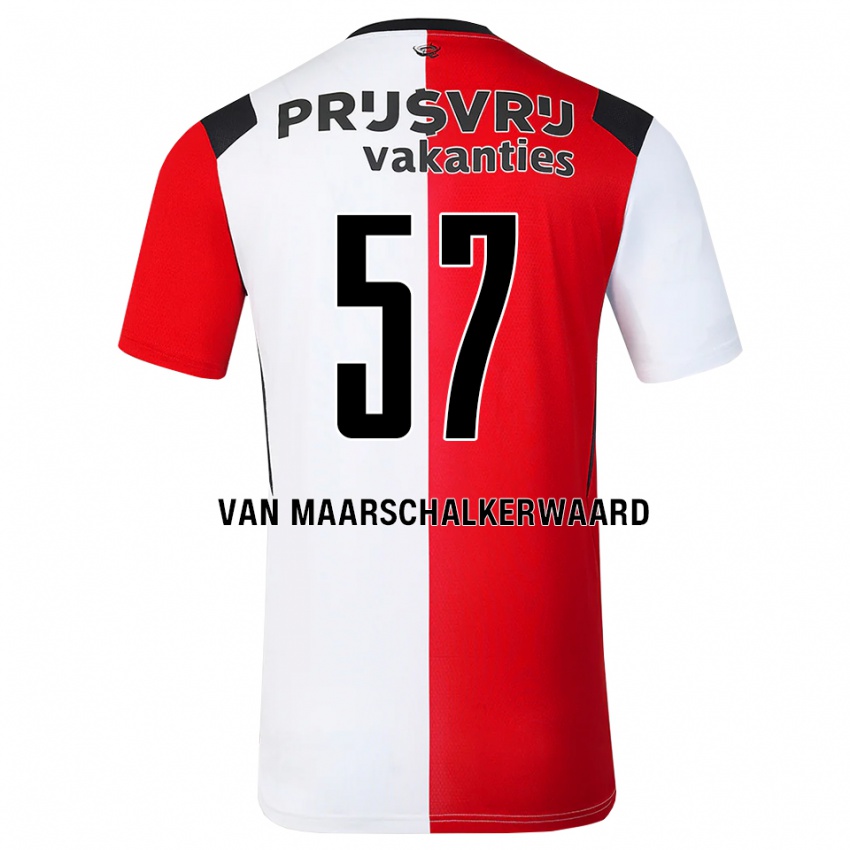 נשים Pieter Van Maarschalkerwaard #57 אדום לבן שחור ג'רזי ביתית 2026/27 חולצה קצרה