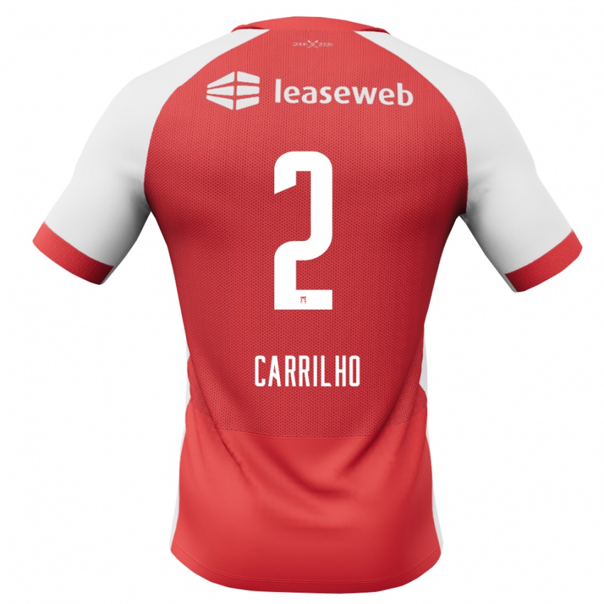 נשים Calvin Carrilho #2 אדום לבן שחור ג'רזי ביתית 2026/27 חולצה קצרה