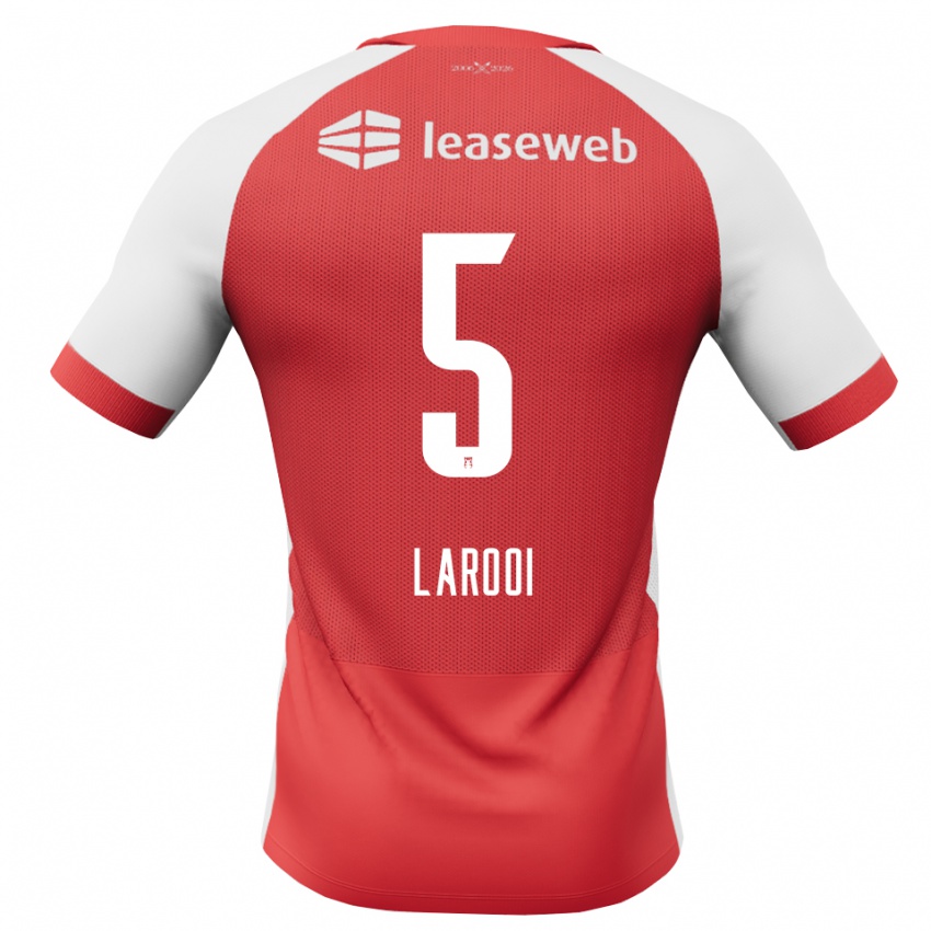 נשים Finn Larooi #5 אדום לבן שחור ג'רזי ביתית 2026/27 חולצה קצרה