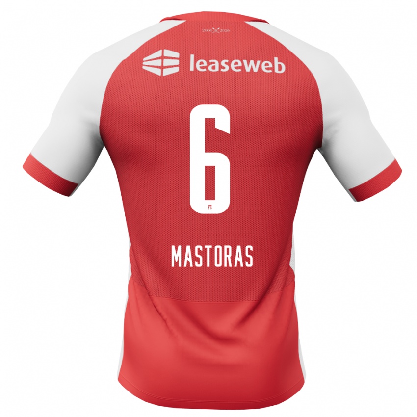 נשים Enoch Mastoras #6 אדום לבן שחור ג'רזי ביתית 2026/27 חולצה קצרה