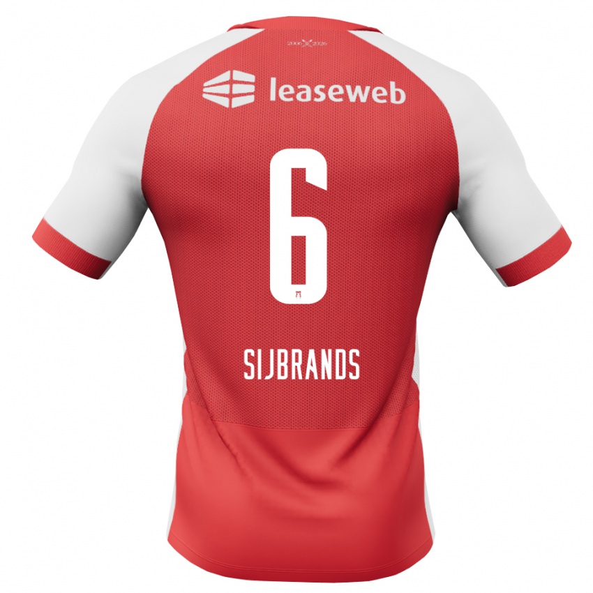 נשים Julian Sijbrands #6 אדום לבן שחור ג'רזי ביתית 2026/27 חולצה קצרה