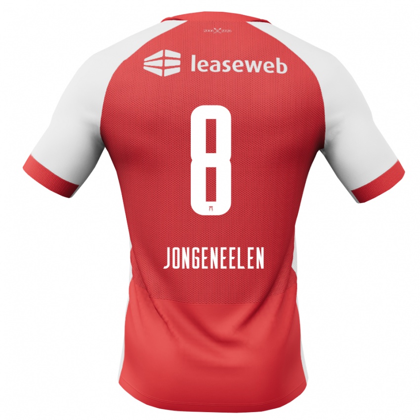 נשים Cas Jongeneelen #8 אדום לבן שחור ג'רזי ביתית 2026/27 חולצה קצרה