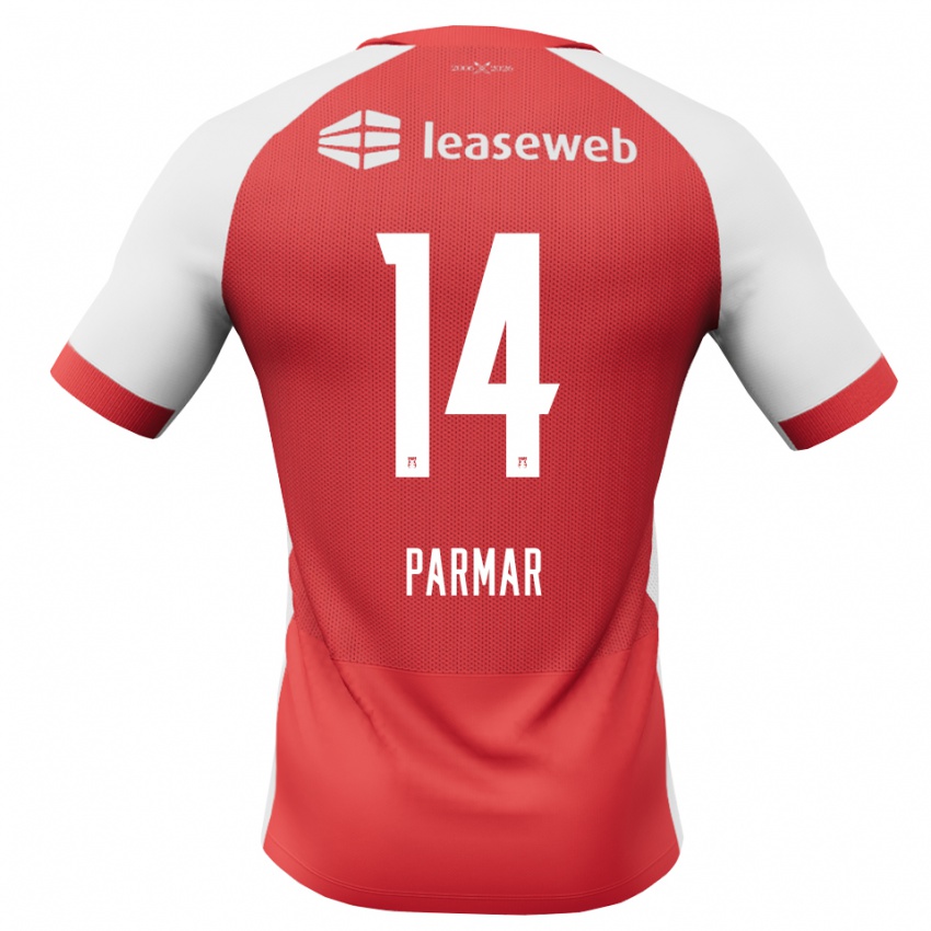 נשים Aryan Parmar #14 אדום לבן שחור ג'רזי ביתית 2026/27 חולצה קצרה
