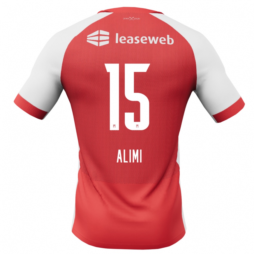 נשים Fadil Alimi #15 אדום לבן שחור ג'רזי ביתית 2026/27 חולצה קצרה