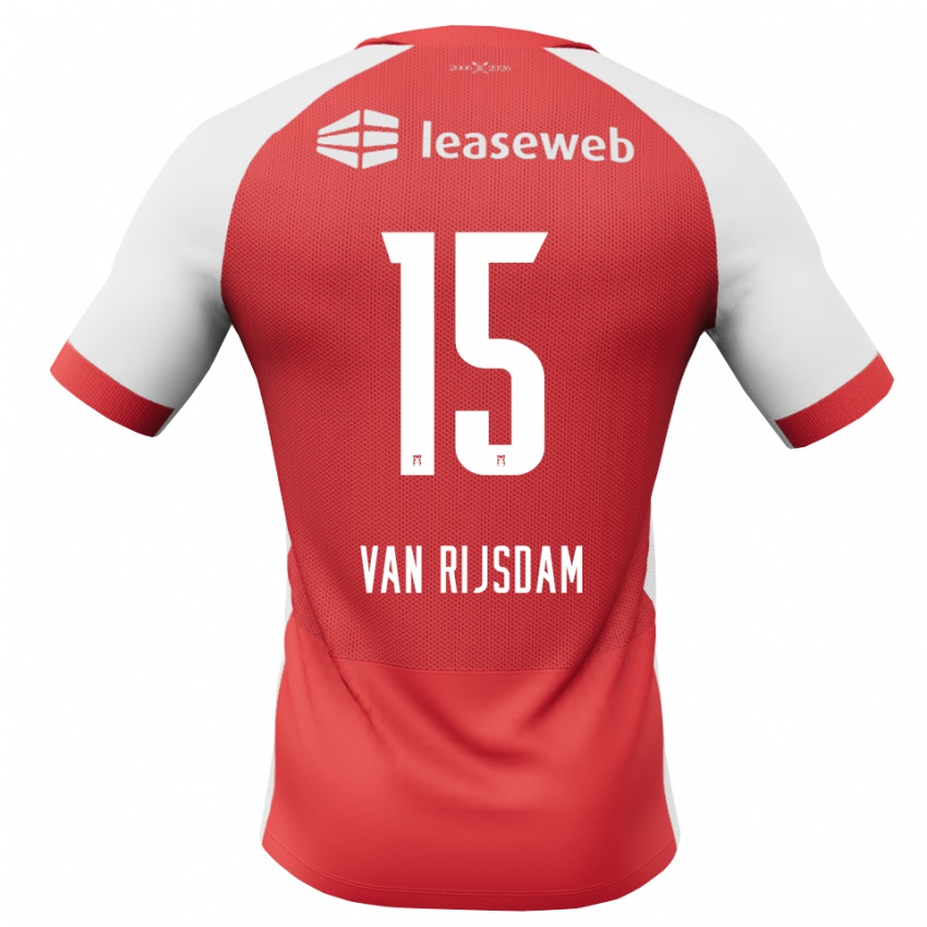 נשים Julian Van Rijsdam #15 אדום לבן שחור ג'רזי ביתית 2026/27 חולצה קצרה