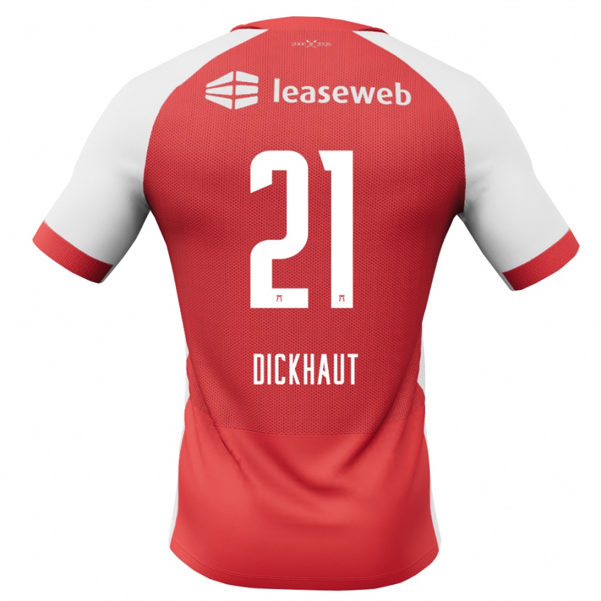 נשים Damian Dickhaut #21 אדום לבן שחור ג'רזי ביתית 2026/27 חולצה קצרה