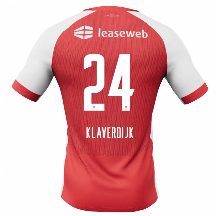 נשים Dex Klaverdijk #24 אדום לבן שחור ג'רזי ביתית 2026/27 חולצה קצרה