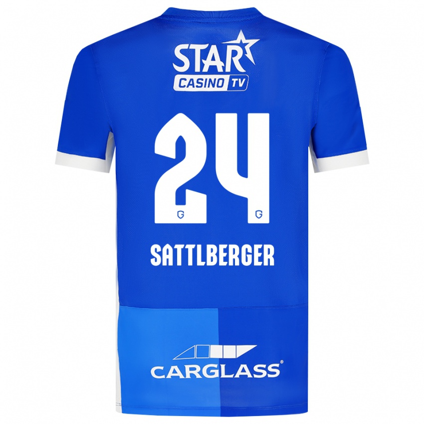 נשים Nikolas Sattlberger #24 כחול מדיום כחול רויאל לבן ג'רזי ביתית 2026/27 חולצה קצרה