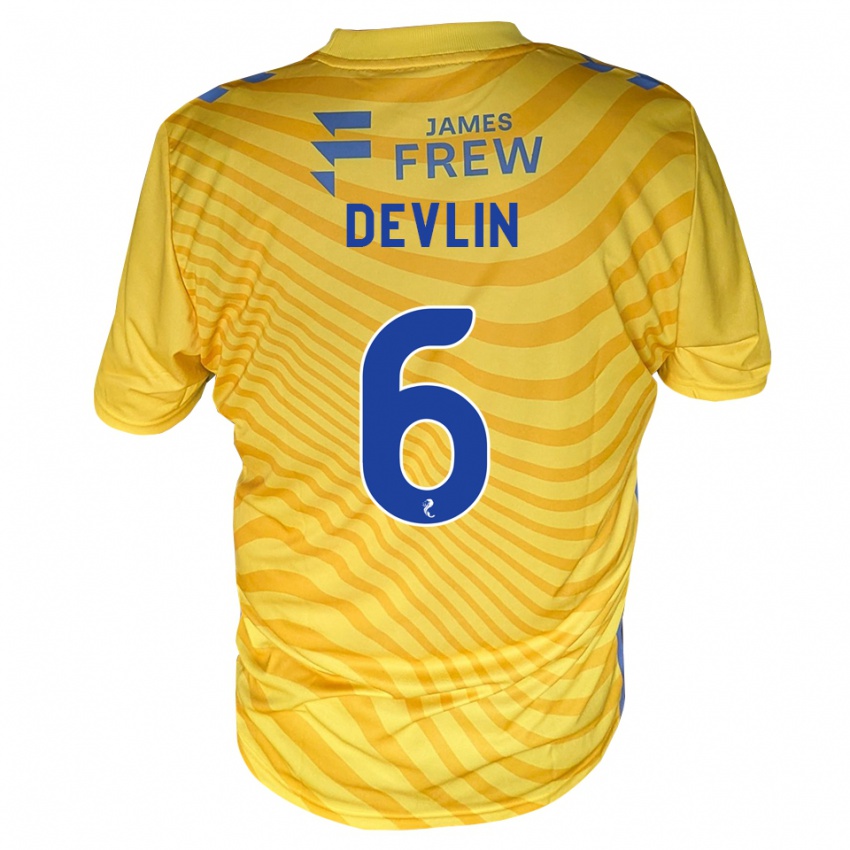 נשים Daniel Devlin #6 כחול מלכותי צהוב הרחק ג'רזי 2026/27 חולצה קצרה