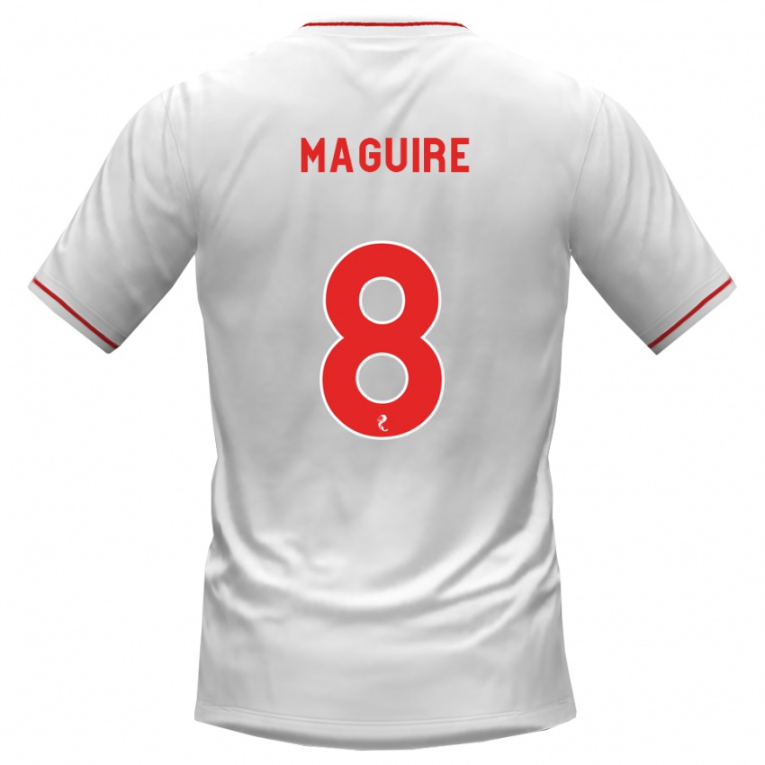 נשים Ciaran Maguire #8 לבן אדום הרחק ג'רזי 2026/27 חולצה קצרה