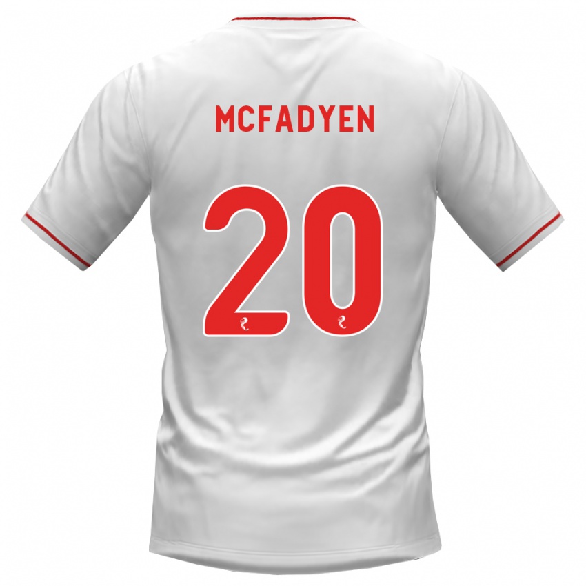 נשים Emma Mcfadyen #20 לבן אדום הרחק ג'רזי 2026/27 חולצה קצרה