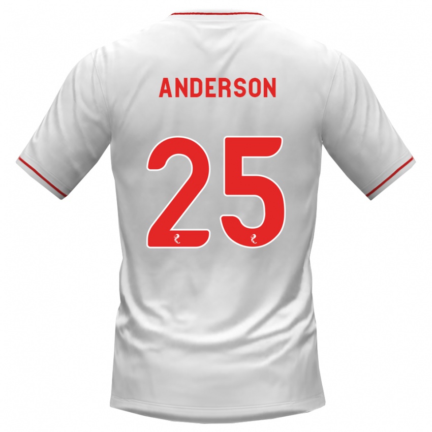 נשים Bruce Anderson #25 לבן אדום הרחק ג'רזי 2026/27 חולצה קצרה