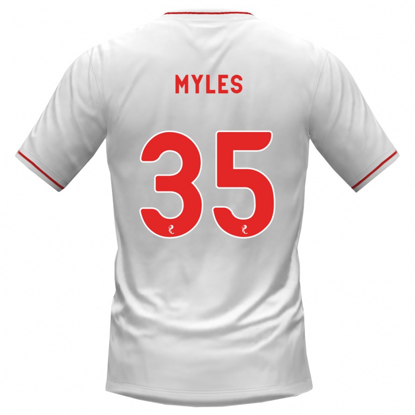נשים Evan Myles #35 לבן אדום הרחק ג'רזי 2026/27 חולצה קצרה