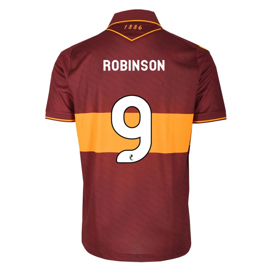 נשים Zach Robinson #9 כתום בורדו הרחק ג'רזי 2026/27 חולצה קצרה