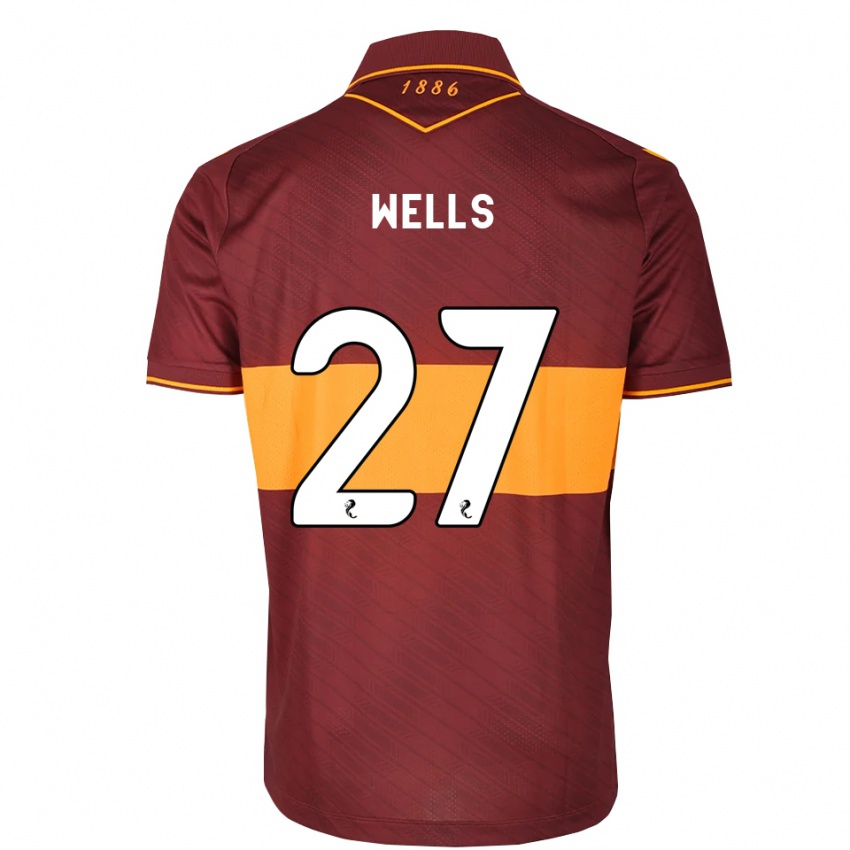 נשים Dylan Wells #27 כתום בורדו הרחק ג'רזי 2026/27 חולצה קצרה