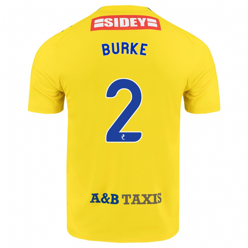 נשים Fallon Burke #2 צהוב כחול שחור הרחק ג'רזי 2026/27 חולצה קצרה