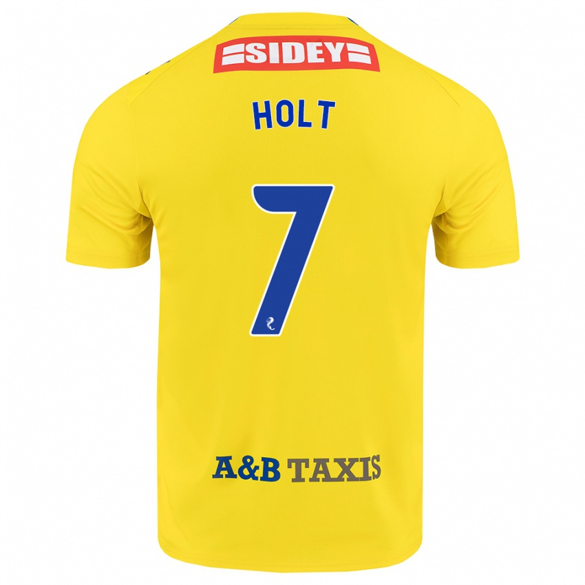 נשים Jason Holt #7 צהוב כחול שחור הרחק ג'רזי 2026/27 חולצה קצרה