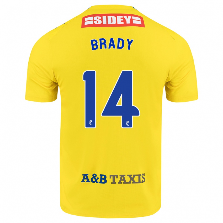 נשים Scarlett Brady #14 צהוב כחול שחור הרחק ג'רזי 2026/27 חולצה קצרה