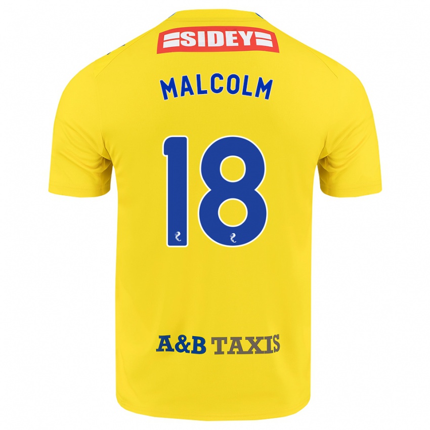 נשים Jodie Malcolm #18 צהוב כחול שחור הרחק ג'רזי 2026/27 חולצה קצרה
