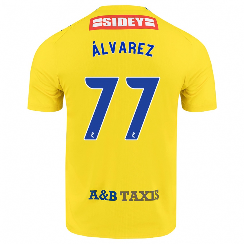 נשים Unax Álvarez #77 צהוב כחול שחור הרחק ג'רזי 2026/27 חולצה קצרה
