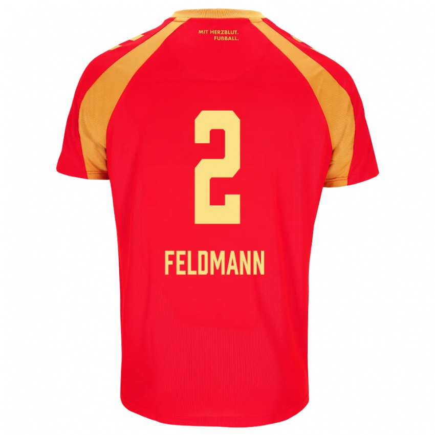 נשים Ole Feldmann #2 אדום כתום שחור הרחק ג'רזי 2026/27 חולצה קצרה