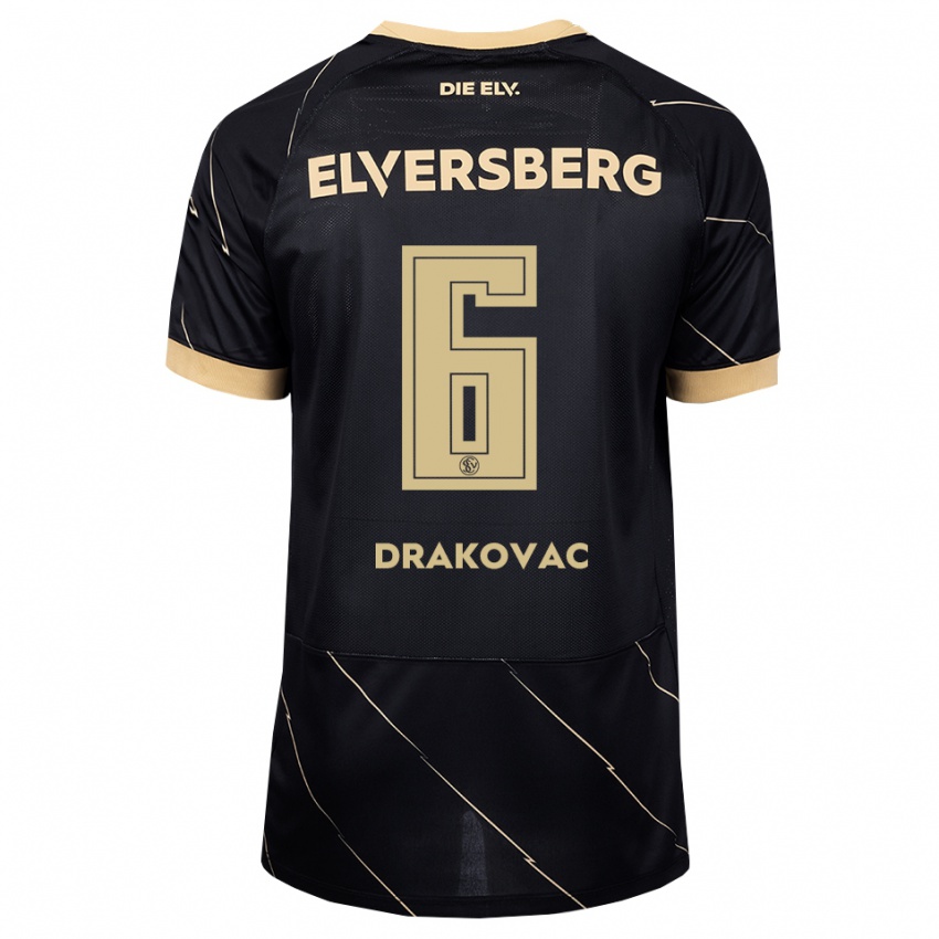 נשים Benjamin Drakovac #6 שחור חום הרחק ג'רזי 2026/27 חולצה קצרה