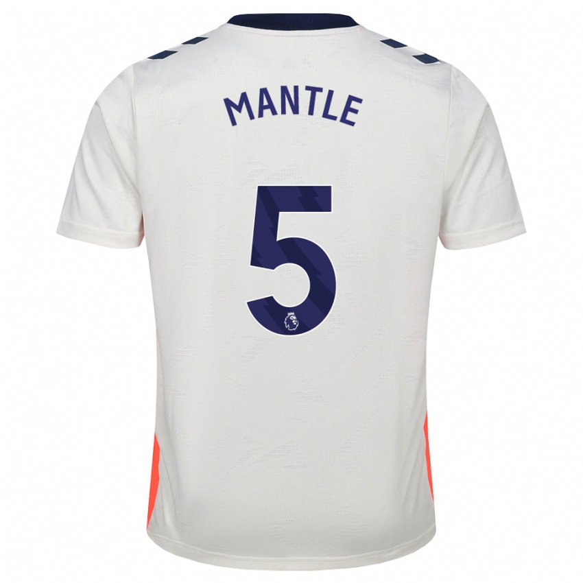 נשים David Mantle #5 לבן כתום כחול מלכותי הרחק ג'רזי 2026/27 חולצה קצרה