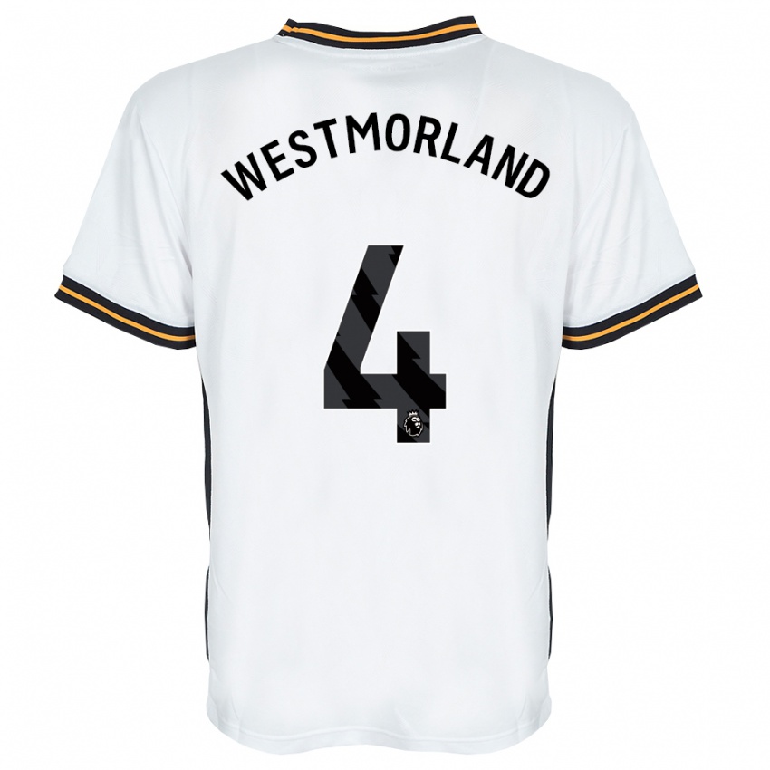 נשים Emma Westmorland #4 לבן כתום שחור הרחק ג'רזי 2026/27 חולצה קצרה