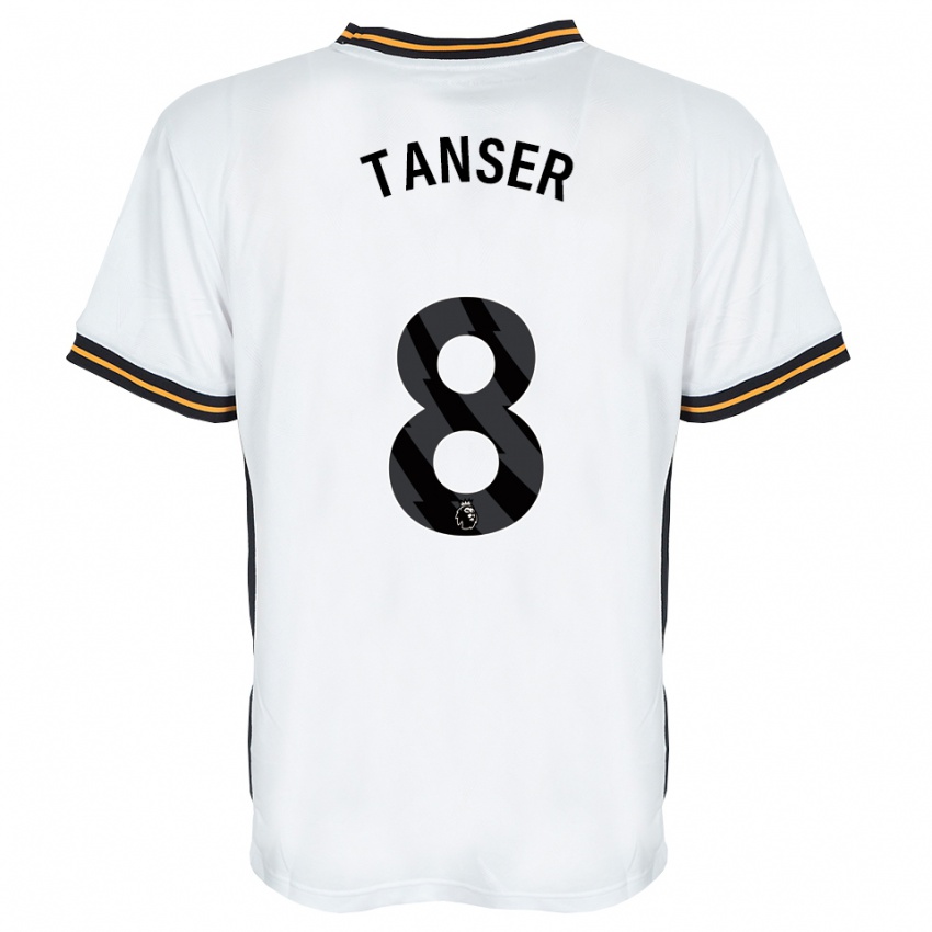 נשים Ellie Tanser #8 לבן כתום שחור הרחק ג'רזי 2026/27 חולצה קצרה