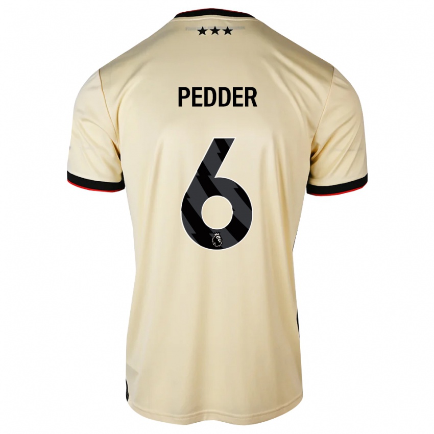נשים Indiana Pedder #6 שיפון לימון שחור אדום הרחק ג'רזי 2026/27 חולצה קצרה