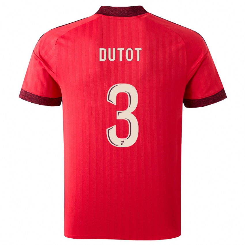 נשים Timothée Dutot #3 בורגונדי אדום לבן הרחק ג'רזי 2026/27 חולצה קצרה