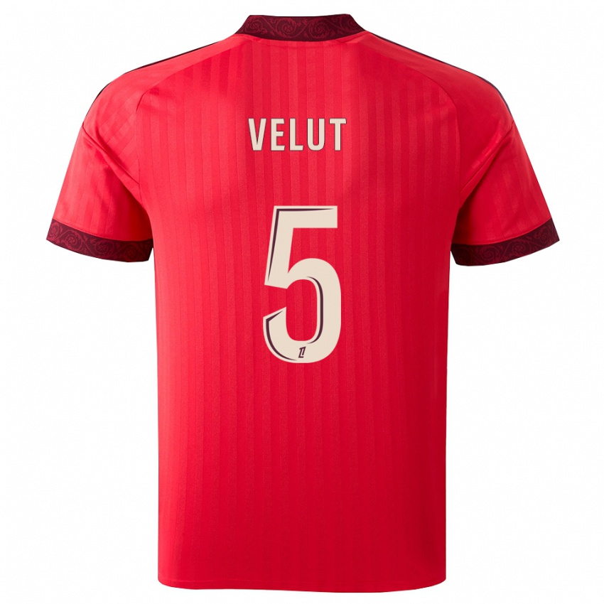נשים Nolan Velut #5 בורגונדי אדום לבן הרחק ג'רזי 2026/27 חולצה קצרה